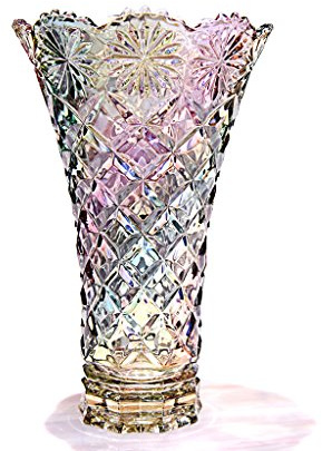 Vase en Verre Bohème coloré européen décoration Mode Couleur vive Grand Bambou lis Fleur d'eau (Taille : M)