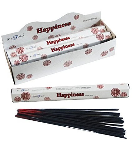 Puckator Stamford Premium Hex Incense Sticks - Happiness Scented - Spiritual Insensé Sticks - Zen Meditation Gifts - Organic Incense Sticks - Insense - Insencesticks - Rituals Fragrance Sticks -20
