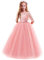 OBEEII Vestito da principessa, per matrimonio, damigella d'onore, ragazza, compleanno, festa, festa della gioventù, carnevale, ballo, 2-14 anni, Colore: rosa., 3-4 Anni