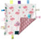 Baby Pink Tröster Decke mit Tag - Flamingo Tiersicherheitsdecke mit Plain rosa strukturierter Unterseite
