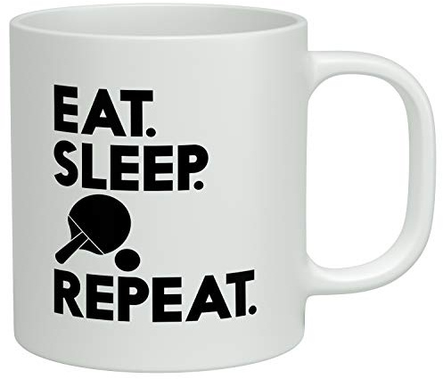 Shopagift Eat Sleep Table Tennis Repeat White 10oz Novelty Gift Mug Cup
