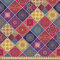 ABAKUHAUS Mandala Gewebe als Meterware, Diamant-Quadrat-Muster, Dicht Gewebter Stoff zum Nähen Polster Wohnaccessoires, 3M (148x300cm), Dunkler Lachs Gelb