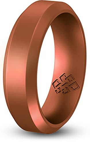 Knot Theory Bevel Comfort Fit Silikon Ring für Damen und Herren - Verlobung Hochzeit Band Huang Frau Verlobte Geschenk - Gym Reise Workout 40 Bequeme Passform.