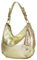 modamoda de T200 Damen Leder Schultertasche Henkeltasche handmade in Italy, Farbe:Lightgold Metallic