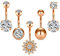Funseedrr Bauchnabelpiercing Nabelpiercing 10mm 14G Edelstahl Nabel Banane Piercing Set mit CZ Opal Damen Mädchen