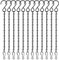 FEPITO 12er Pack Schwarze Hängeketten, 10-Zoll-Hängekorbketten, Gartenpflanzenbügel Metallketten mit Haken Clips für Vogelhäuschen, Windspiele, Laternen, Pflanzgefäße, dekorative Ornamente