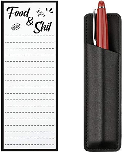 50 Stücke Magnetische Liste Notizblock Lustige Einkaufsliste Pad Magnet Kühlschrank Notizblock mit 1 Stück Kühlschrank Stift Halter Magnetisch Kunstleder Markierungsbeutel für Kühlschrank