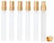 Enslz 10ml Mini Frosted Spray Bottles Refillable Fragrance Perfume Scent Bottle Empty Glass Atomizer for Travel 10 pcs (Gold)