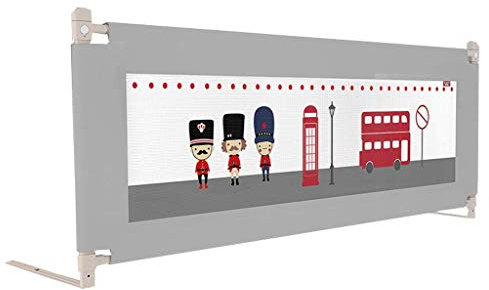 BGSFF Baby Laufstall, Baby Zaun Sicherheits Geländer Bett Geländer Heben Heben Anti-Fall Bett Geländer Bett Prallbett Universal (Größe: Grau-200CM)