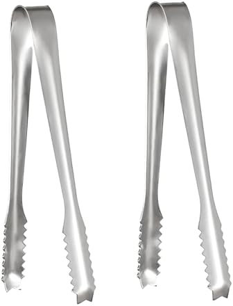 2PCS Pinces à glaçons et Pince Bonbon en Acier INOX, Inoxydable Pince, pour Glace, Sucre, Biscuit, Bar, Buffet, Grill Bar Cuisine,15cm