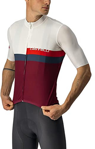 CASTELLI 4522017-065 A BLOCCO JERSEY Sweatshirt Men's Ivory/Red-Blue-Bordeaux S