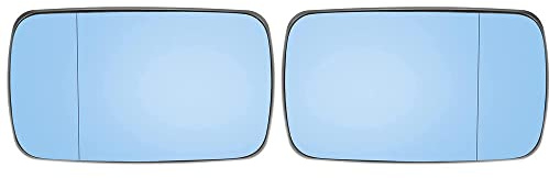 Riloer Espejo retrovisor izquierdo/derecho para coche, espejo retrovisor de cristal blanco/azul tintado, apto para B-M-W Serie 3 E46 318i 320i 325i 330i 1998-2006, 51168250437, 51168250438