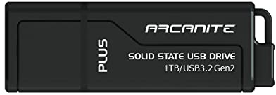 ARCANITE PLUS, 1TB Portable Solid State USB Drive, USB 3.2 Gen2 UASP SuperSpeed+. Up to 600MB/s Read, 500MB/s Write