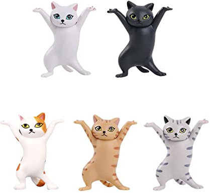 LIUJZZJ 5 Stück Katzen Stifthalter Tanzende Funny Cat Holder Figuren Halter Katzenstiftehalter Für Büro Haus Dekoration