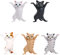 LIUJZZJ 5 Stück Katzen Stifthalter Tanzende Funny Cat Holder Figuren Halter ​Katzenstiftehalter Für Büro Haus Dekoration