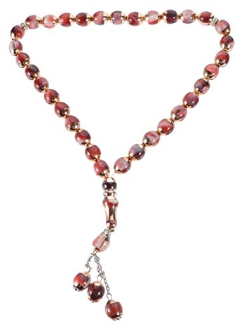 Milisten Gebetskette 33 Perlen Islamische Muslimische Gebetskette Rot Acrylperlen Rosenkranz Eid Mubarak Dekoration Autospiegel Anhänger Ramadan Hochzeit Geburtstag Party Festival Geschenk