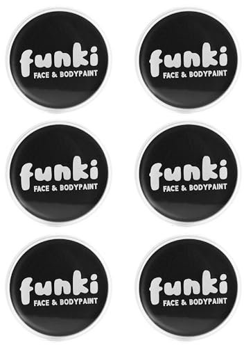 Pintura facial negra a base de aceite, bote de pintura negra para cara y cuerpo, perfecto para eventos de disfraces de Halloween, paquete de 6