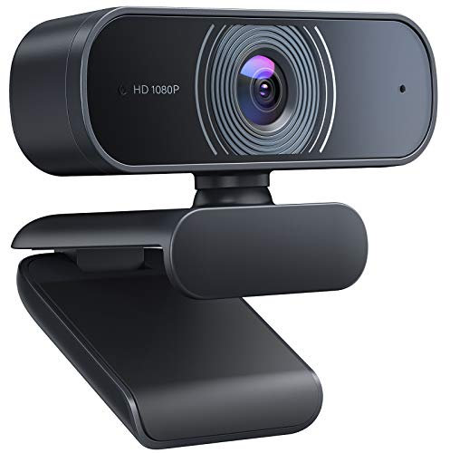 BEOEE Webcam, webcam 1080P, doppio microfono stereo, USB Plug & Play, webcam HD PC compatibile con Skype, Zoom, FaceTime, YouTube, PC, Mac, laptop