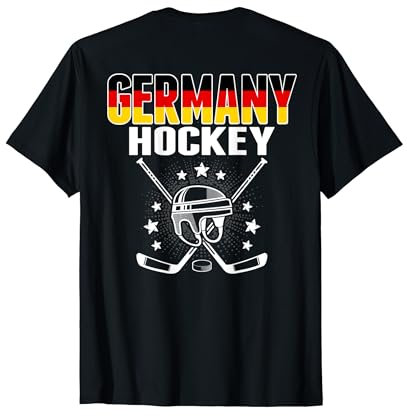 Deutschland Eishockey Fans Trikot Deutschland Flagge Puck Hockeyschläger T-Shirt