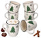MamboCat Weihnachtsbaum 6er Set Kaffeebecher I 300 ml I 6 Personen I Becher für Weihnachten mit Tannenbaum & Schneeflocken I Steingut-Tasse für Glühwein, Punsch, Feuerzangenbowle I Mug, X-Mas