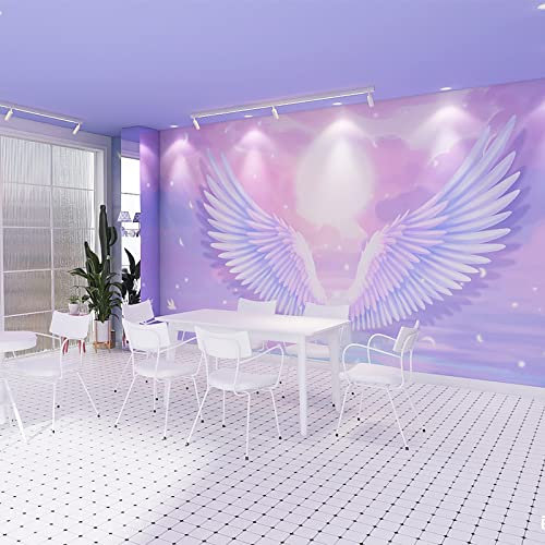 3D Engelsflügel Wallpaper Netflix Wall Photo Live Hintergrund Tanz Klassenzimmer Barber Shop Beauty Salon Schl 3d Tapete Vlies Effekt TV Die Fototapete Wandbild Wohnzimmer Schlafzimmer-430cm×300cm
