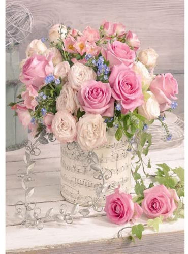 Diamond Painting Sets für Erwachsene, 5D DIY Blume Diamant Paint Kits 30x40cm Rose Kreuzstich Schmücken Leuchtend Malen nach Zahlen für Home Wanddekoration