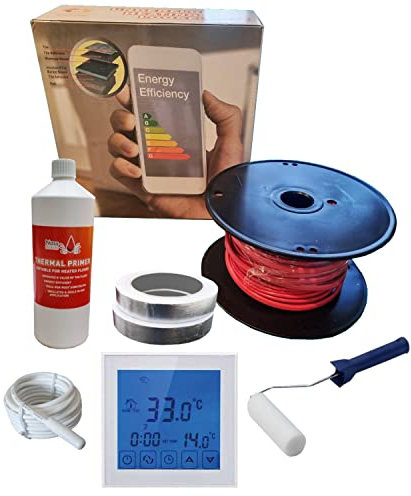 Nassboards Pro Elite Loose Cable Electric Underfloor Heating System 150w - Touch Screen, Wifi, Smart Thermostat with Installation Kit & Instructions for Carpet, Tiles, Laminate, Wood, Concrete