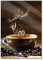 Pixxprint Glasbild, Wandbild aus Echtglas, Kaffeebohnen Kaffee Kuchen, 40x60 cm, inkl. Aufhängung und Abstandshalter