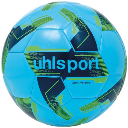 uhlsport Jugendball 350 LITE Soft, Größe:5, Farbe:eisblau/Marine/Fluo grün