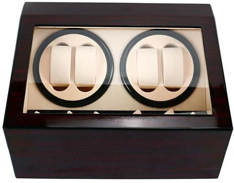 Quiltern Automatische Uhrenbeweger Box,Uhrenbeweger für 4+6 Uhren Automatikuhren Uhrendreher Vitrine Beweger Etui