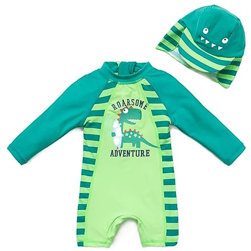 upandfast Abbigliamento da Spiaggia a Maniche Lunghe per Bambini(Dinosauro,24-36 Mesi)