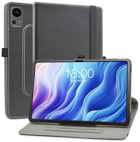 MAMA MOUTH Kompatibel mit TECLAST T60 hülle,360° Drehbarer Stand Cover Premium Schutzhülle Tasche Etui mit Ständerfunktion Case für TECLAST T60 2023 / Oukitel OT5 12 Inch Tablet,Schwarz