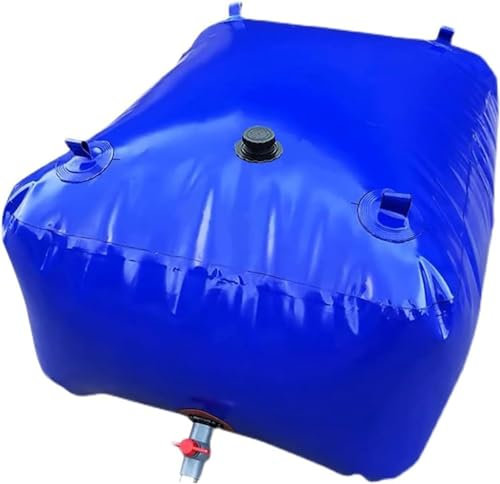 SAFWELAU Tragbarer Wasserblasentank Faltbarer Wasserbehälter Notwasserspeicher/Badewanne/BAU, Zusammenklappbarer Wasserblasenbeutel aus PVC mit Dosierventil (Color : Blue, Size : 75L/20Gal/0.6x0.4x0