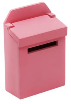 Hohopeti 1 Stück 1 12 Miniaturmöbel Living Room Decoration wohnzimmerdeko tonibox pink Fee Zubehör Briefkasten Mini-Szenen-Requisiten Puppenhaus Post schmücken Ornamente Kind Hölzern Rosa