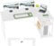 TRIUMPHKEY 160 * 80cm L Shaped Computer Desk with Reversible Large Storage Shelves, Corner Desk Computer Workstation Matching Under Desk Height Adjustable Storage, Home Office Work Table White