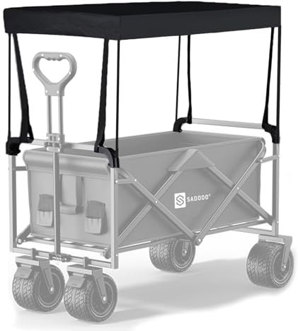 Sadodo Markise für Bollerwagen Faltbare,Überdachung für Oder Kindertransport,Bollerwagen Dach,Camping Gartenwagen Hand Wagon Sonnensegel Zubehör mit Gestänge zum Schutz Gegen Regen & Sonne