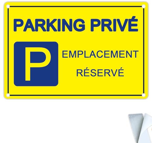 Panneau Parking Privé Emplacement Réservé Aluminium,30x20cm Panneaux d'avertissement de Protection UV, Lot De 1 Panneaux d'avertissement métalliques en aluminium