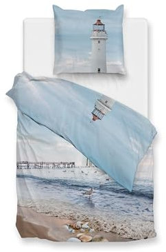 Zo!Home Bettwäsche »Renforcé« 100% Baumwolle | Reißverschluss | 155x220 & 80x80 | Leuchtturm
