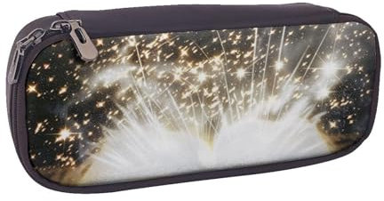ULKMFFCF Magic Book Federmäppchen mit Reißverschluss, PU-Leder, für Studenten, Schreibwaren, Federmäppchen mit Reißverschluss, für Schule, Büro, Reisen und Make-up, Schwarz , Einheitsgröße,