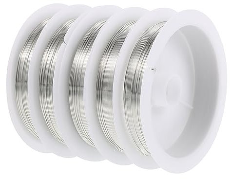 SHINEOFI 5 Rolls Wire Wrapping Wire Silver Labret Jewelry Jewelry Shaping Copper Wire Jewelry Making Thread Copper