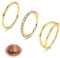 BodyBonita 3 Stück Nasenpiercing – 316L Edelstahl Doppelt Reifen Nasenring 20G CZ Septum Piercing Helix Conch Tragus Daith Ohrring lippenpiercing Schmuck Hypoallergen Frauen Männer Gold 10mm