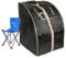 XUANYU Infrarot-Sauna, tragbar und faltbar, mit 36 Turmalin, zusammenklappbarer Stuhl und Fernbedienung, Infrarot-Sauna für Zuhause, 80 x 70 x 98 cm, schwarz