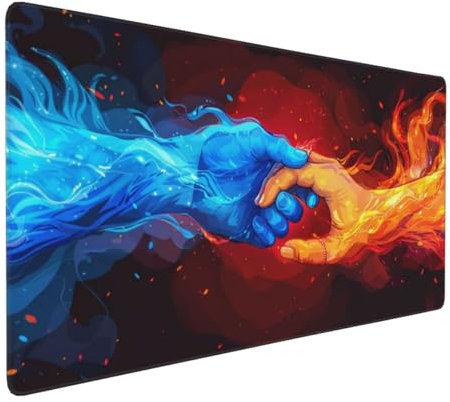 Tapis de Souris 80x40 cm Grand Tapis Souris XXL, Tenir la main Tapis de Souris Bureau Gamer, à Bords Cousus, Base en Caoutchouc Antidérapante, Sous Main pour Clavier et Souris, Decoration Maison E-791