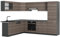 Vicco Eckküche R-Line, Küchenzeile in L-Form, Edelgrau/Anthrazit, 227 x 287 cm, AP Anthrazit