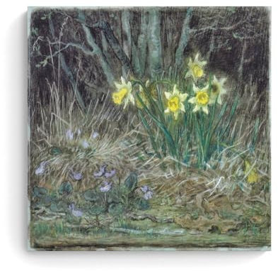 LJPENART Jean-Francois Hirse-Poster (Narzissen und Veilchen), Heimdekoration, Wandkunst, hängendes Bild, Druck, Schlafzimmer, dekorative Gemälde, Raum, ästhetisch, 30 x 30 cm