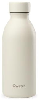Qwetch - Bouteille Isotherme 500ml Sable - Icon - Gourde Design Compacte et Élégante Inox Recyclé - 24h Froid et 12h Chaud - Etanche, Sans BPA