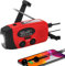 Portable solar radio with AM/FM/NOAA weather,SOS Alarm And Hand Crank Dynamo, rechargeable 2000 mAh battery, USB mobile phone charger, LED torch, for emergencies, camping (Red)