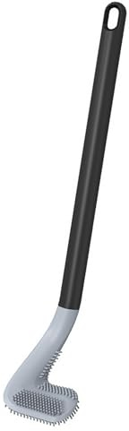 Kucucyle Golf Toilet Brush, Toilet Cleaning Brush, Flexible Bendable Silicone Long Handled Toilet Brush, 360° Deep Toilet Bowl Cleaning Brush,Quick Drying Toilet Brush for Bathroom with a Hook (Black)