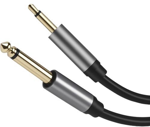 LICAEVEY 3,5 Mm Bis 6,35 Mm Mono -Adapterkabel 11,8 Zoll - 1/4 Zoll Bis 1/8 Zoll Mann Zum Männlichen Audiokabel für Verstärker, Heimkino, Mixer, Lautsprecher, Gitarre