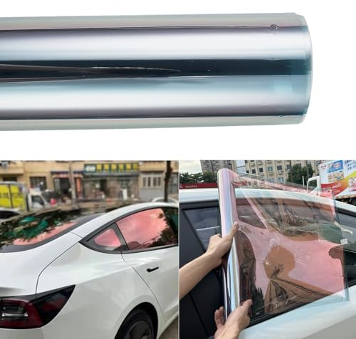 Alvorox 80% VLT Red Chameleon Car Window Tints Film (50cmX300cm) | Car Side Window Solar Film, Optical Color Changing, Blue Change to Red Orange